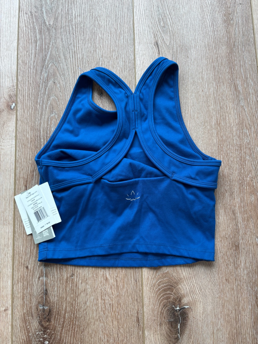 Beyond Yoga Cobalt Blue Racerback Cropped Sports Bra - Picture 2 of 4